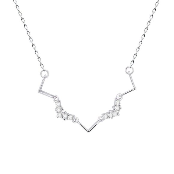 NEW 925 Sterling Silver Diamond Wave Necklace - Picture 12 of 12